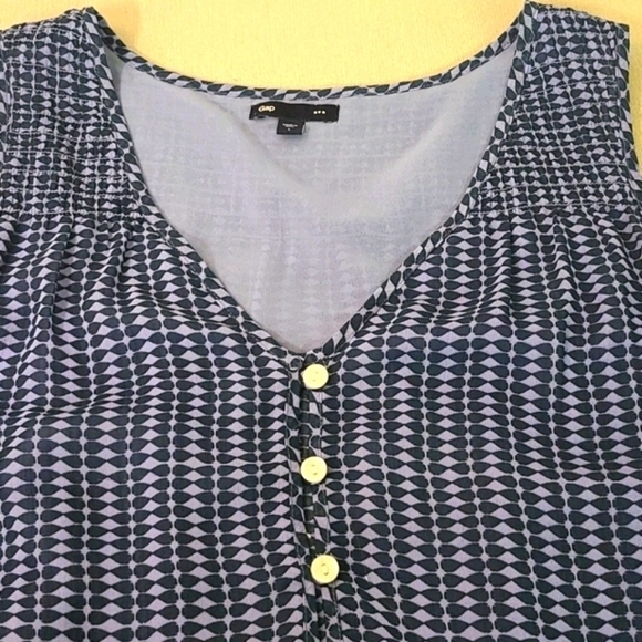 GAP NAVY CHIFFON DRESSY TANK SZ L - Picture 6 of 8